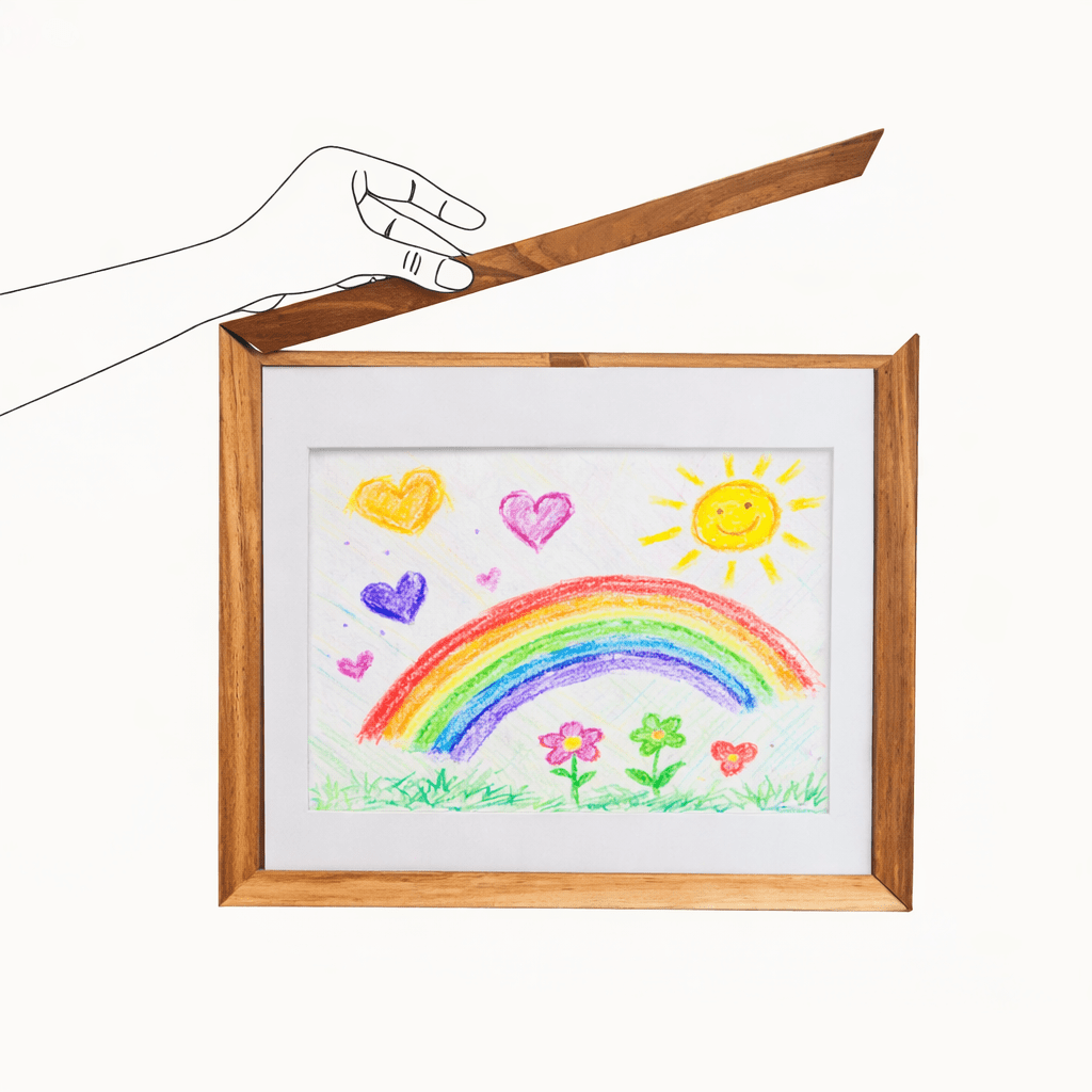 Kids Art Frame | Memory Box for 160+ Artworks | Solid Wood Display & Storage | Five Colors Available - Kids Art Frames
