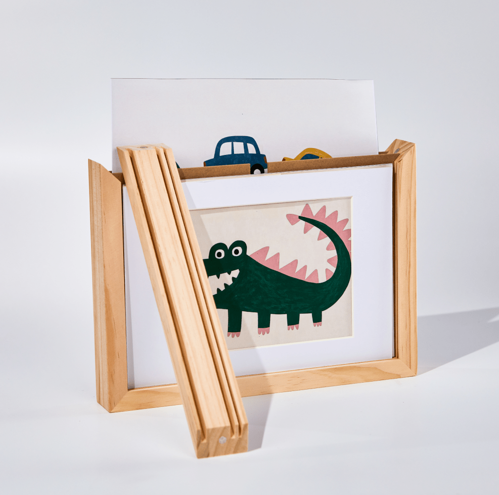 Kids Art Frame | Memory Box for 160+ Artworks | Solid Wood Display & Storage | Five Colors Available - Kids Art Frames