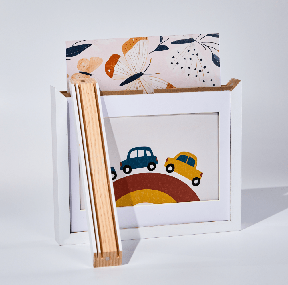Kids Art Frame | Memory Box for 160+ Artworks | Solid Wood Display & Storage | Five Colors Available - Kids Art Frames