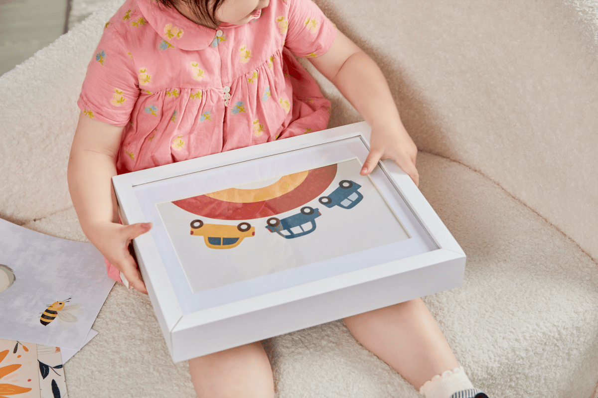 Kids Art Frame | Memory Box for 160+ Artworks | Solid Wood Display & Storage | Five Colors Available - Kids Art Frames