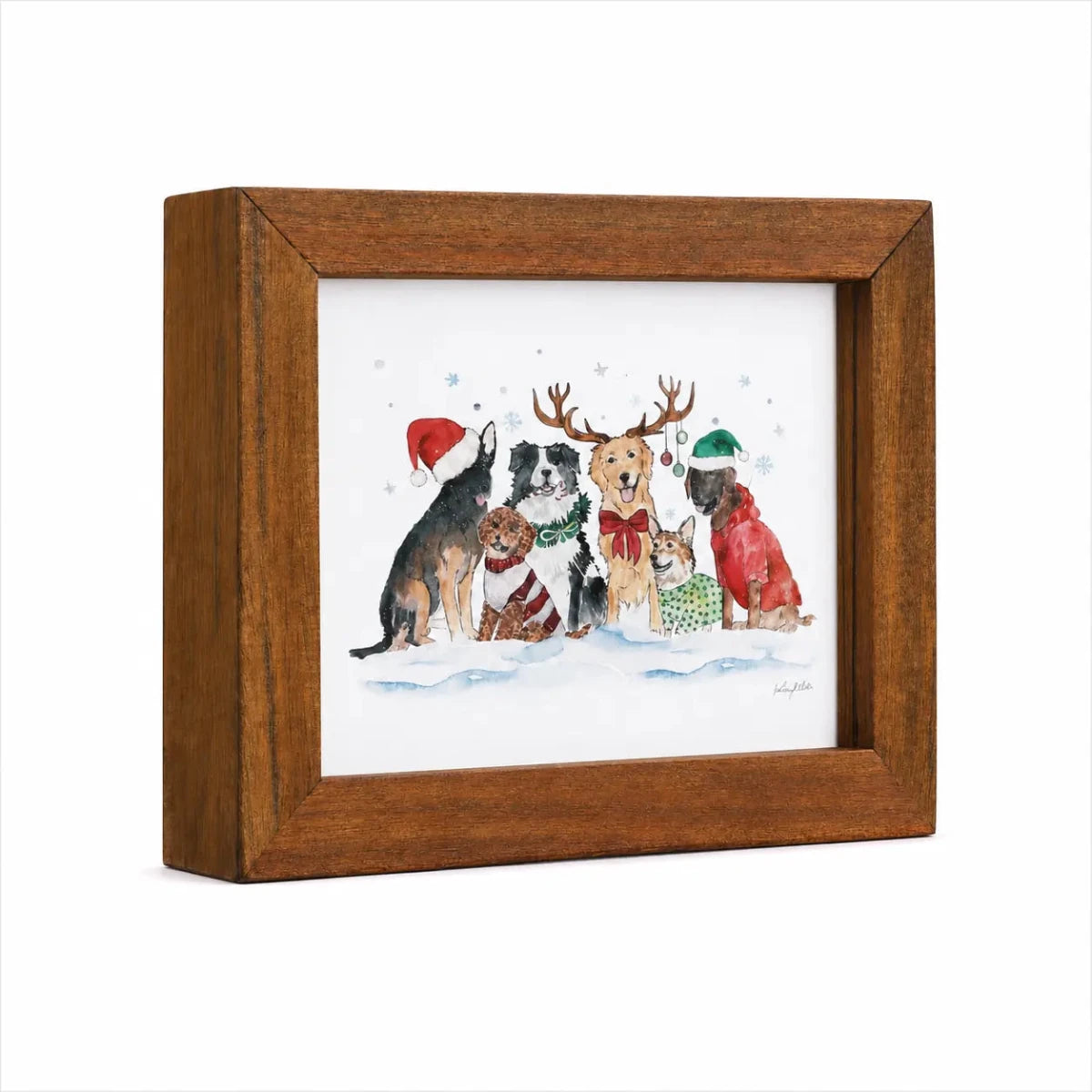 Mahogany Color Photo Frame: Real Wood Magnetic Memory Box | Three Size Available - Kids Art Frames