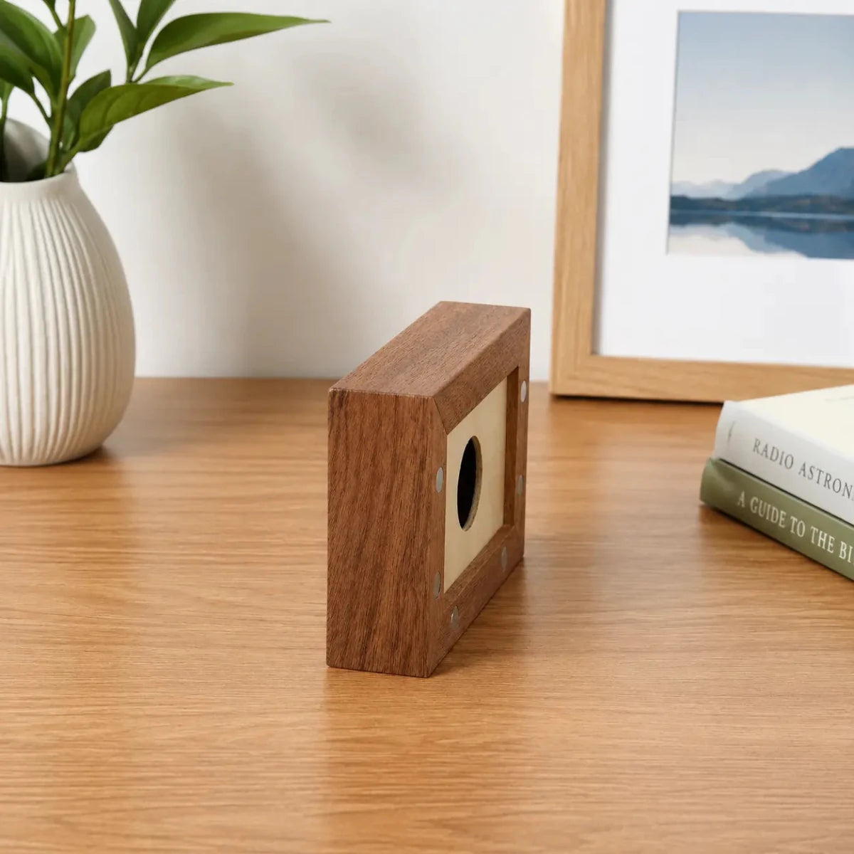 Mahogany Color Photo Frame: Real Wood Magnetic Memory Box | Three Size Available - Kids Art Frames