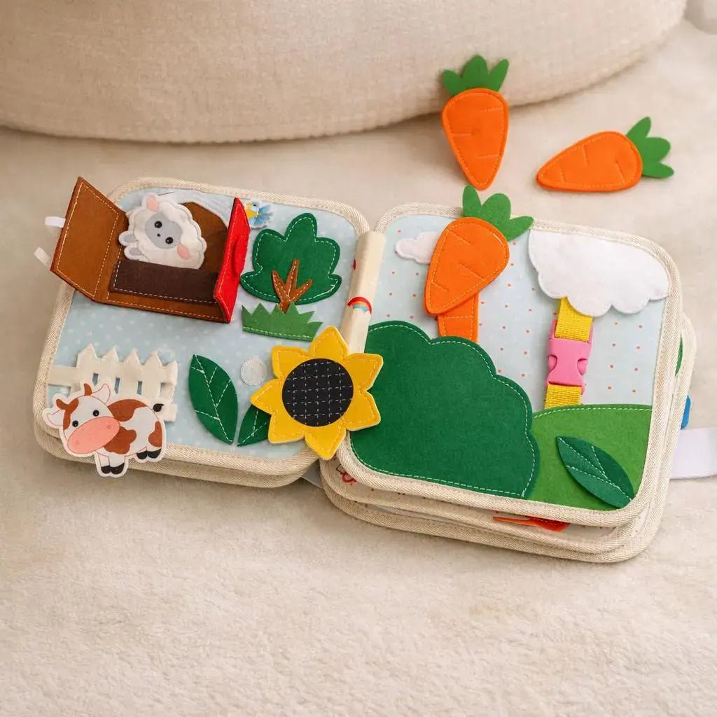 Montessori Animal Quiet Book | Soft Felt Sensory Book for Toddlers (Ages 1–4) - Kids Art Frames