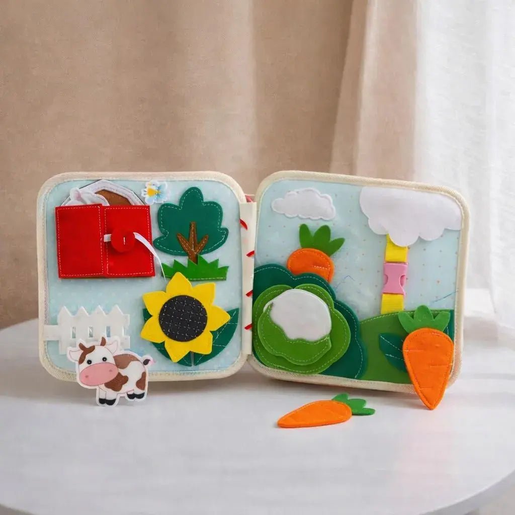 Montessori Animal Quiet Book | Soft Felt Sensory Book for Toddlers (Ages 1–4) - Kids Art Frames