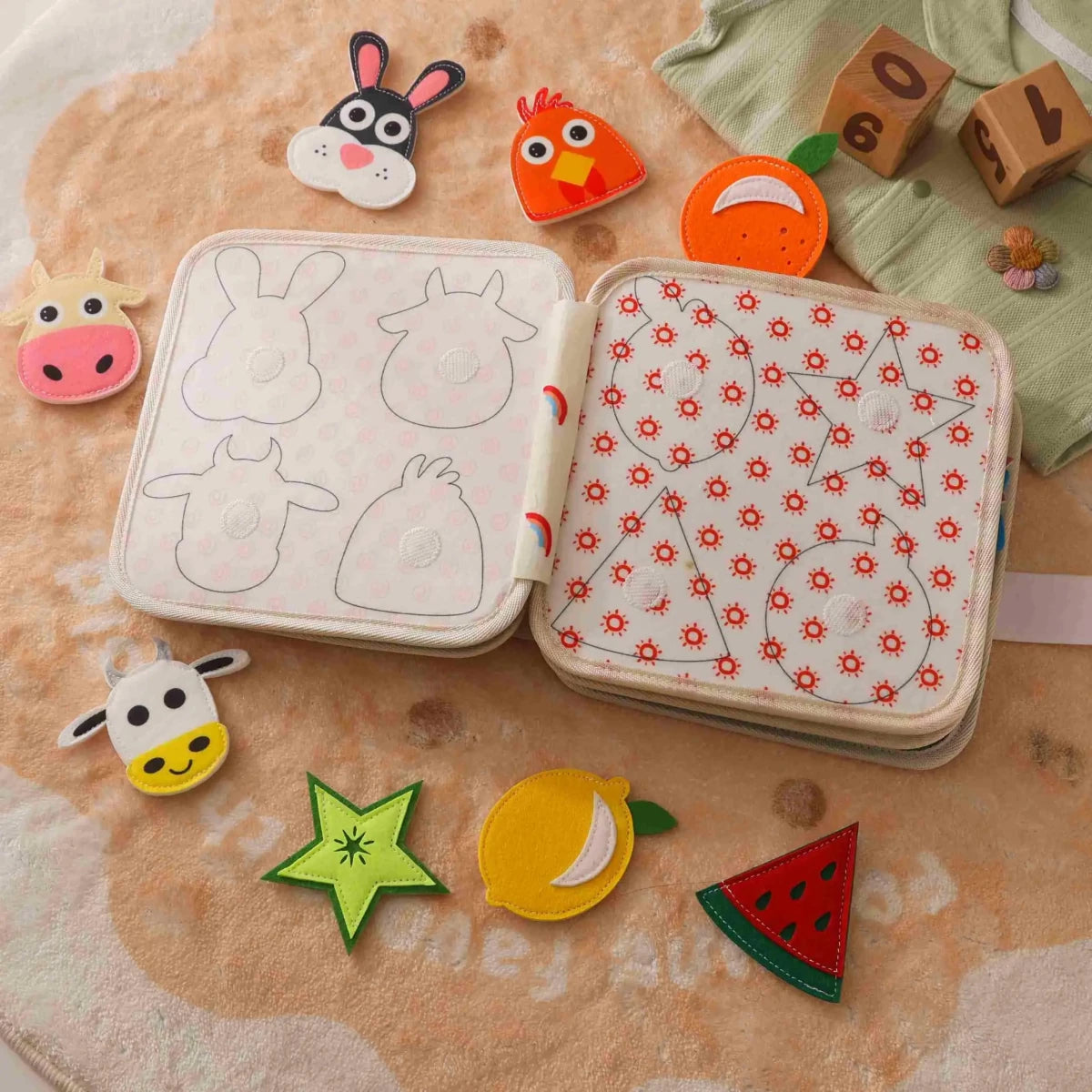 Montessori Animal Quiet Book | Soft Felt Sensory Book for Toddlers (Ages 1–4) - Kids Art Frames