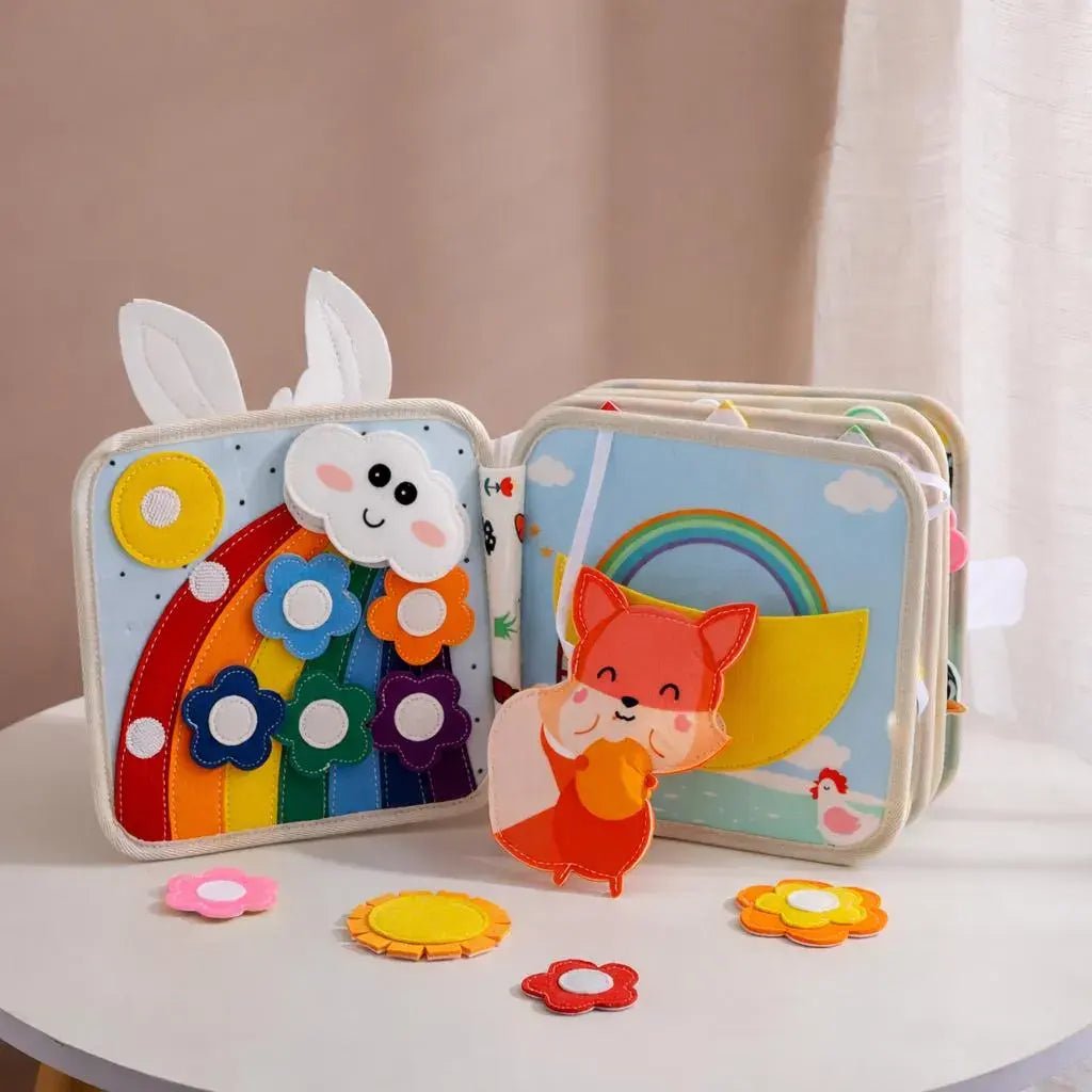 Montessori Animal Quiet Book | Soft Felt Sensory Book for Toddlers (Ages 1–4) - Kids Art Frames