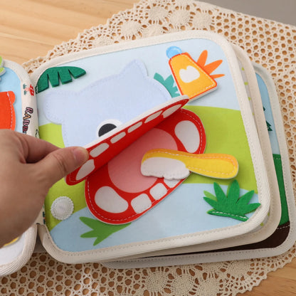 Montessori Quiet Book for Toddlers, Felt Activity Toy, Screen - Free Travel Sensory Gift - Kids Art Frames