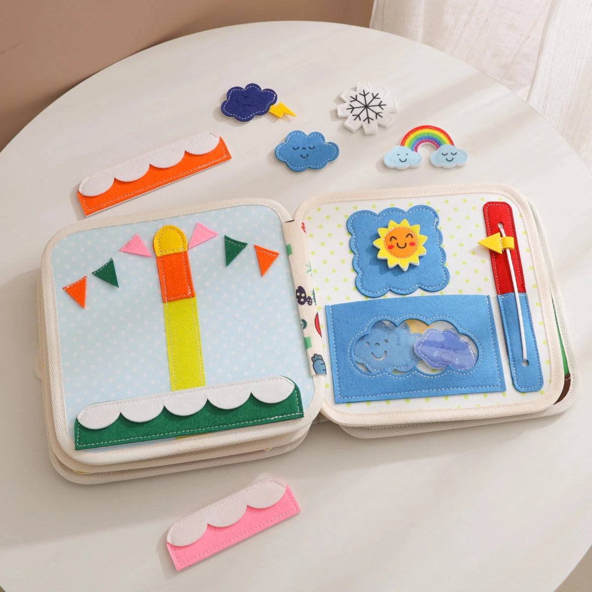 Montessori Quiet Book for Toddlers, Felt Activity Toy, Screen - Free Travel Sensory Gift - Kids Art Frames