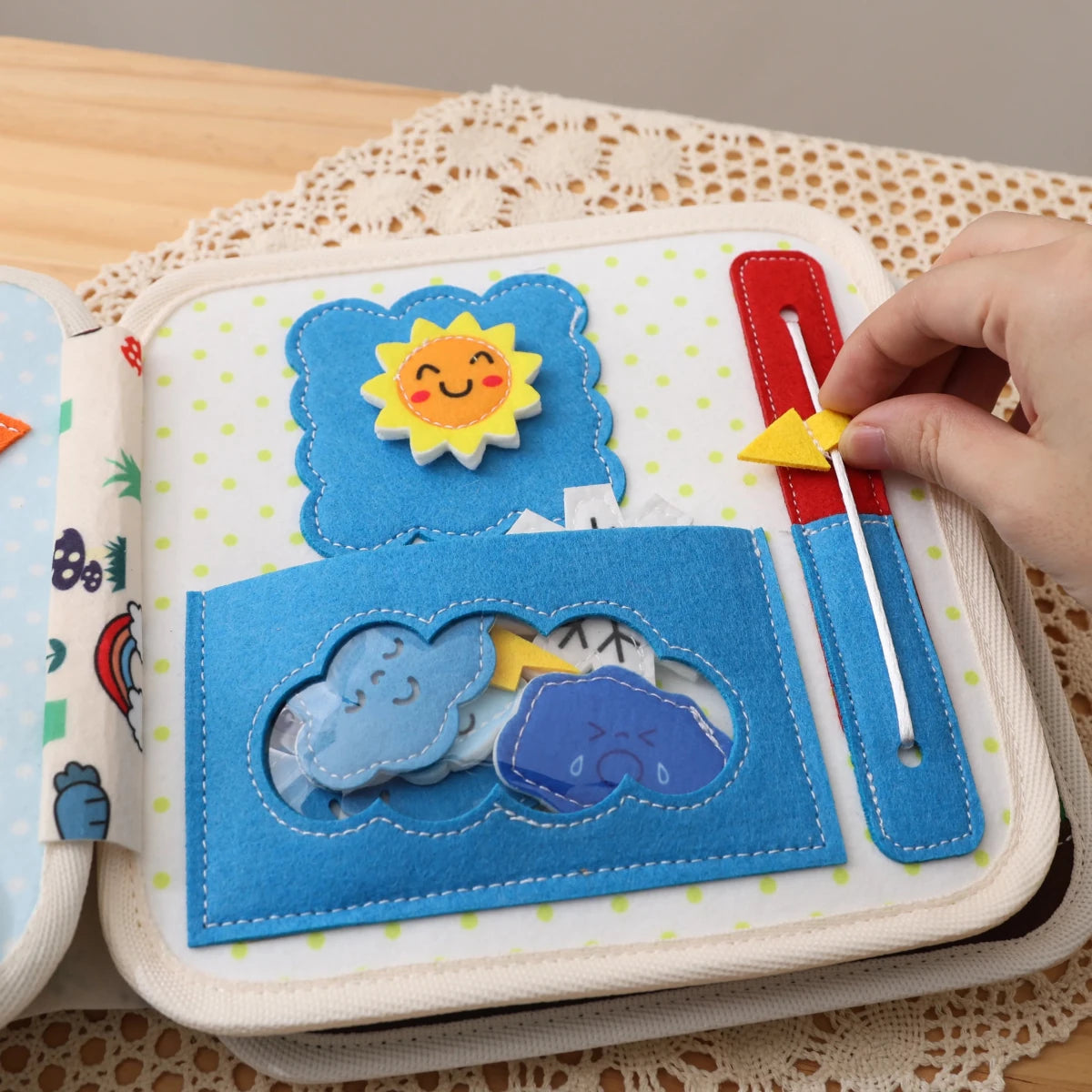 Montessori Quiet Book for Toddlers, Felt Activity Toy, Screen - Free Travel Sensory Gift - Kids Art Frames