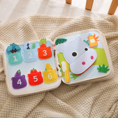 Montessori Quiet Book for Toddlers, Felt Activity Toy, Screen - Free Travel Sensory Gift - Kids Art Frames