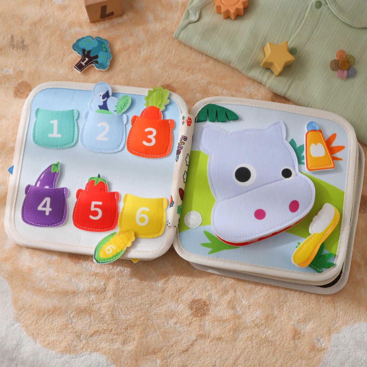 Montessori Quiet Book for Toddlers, Felt Activity Toy, Screen - Free Travel Sensory Gift - Kids Art Frames