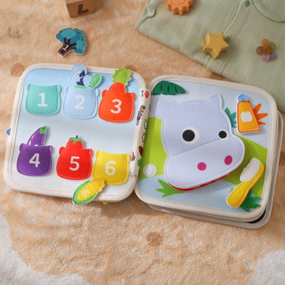 Montessori Quiet Book for Toddlers, Felt Activity Toy, Screen - Free Travel Sensory Gift - Kids Art Frames