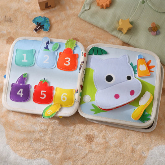 Montessori Quiet Book for Toddlers, Felt Activity Toy, Screen - Free Travel Sensory Gift - Kids Art Frames