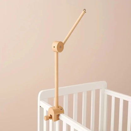 Natural Beech Wood Baby Crib Mobile Hanger Arm: Cloud & Flower Shape Designs | Adjustable Height - Kids Art Frames