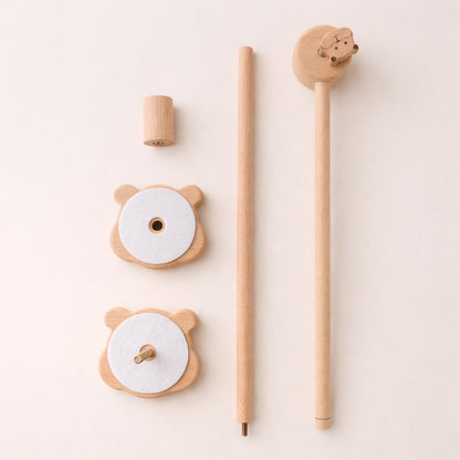 Natural Beech Wood Baby Crib Mobile Hanger Arms:Small Bear • Adjustable - Kids Art Frames