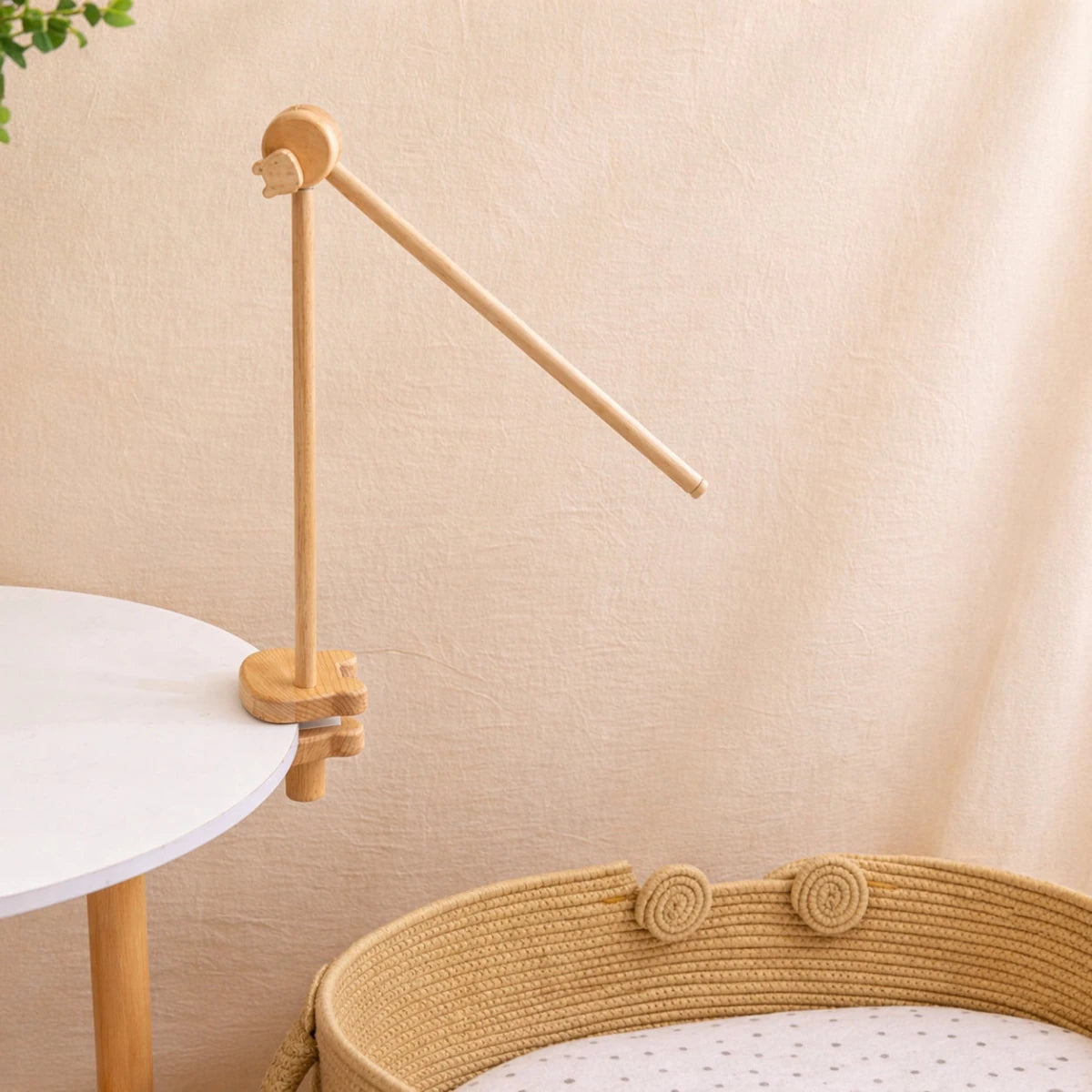 Natural Beech Wood Baby Crib Mobile Hanger Arms:Small Bear • Adjustable - Kids Art Frames