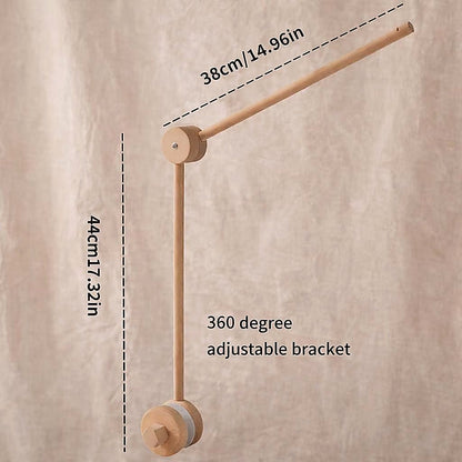 Natural Beech Wood Baby Crib Mobile Hanger Arms:Small Bear • Adjustable - Kids Art Frames
