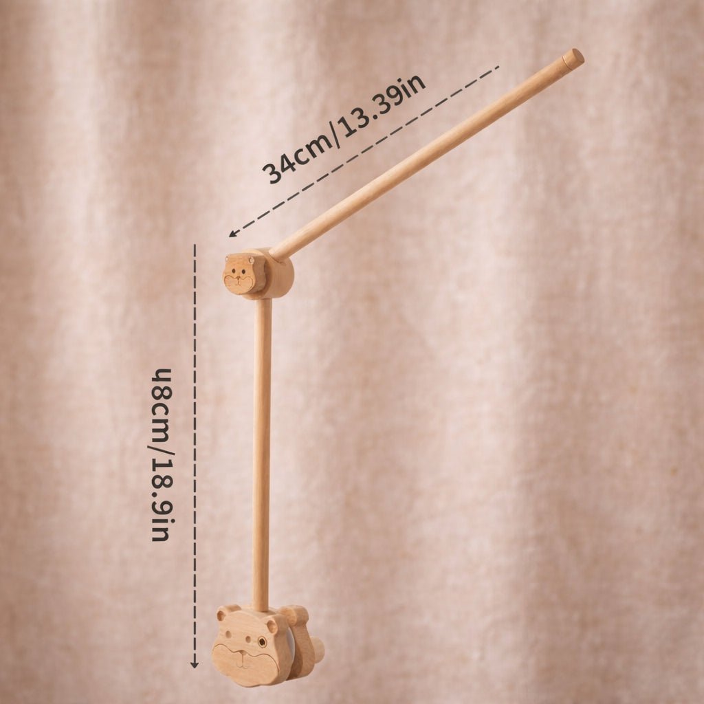 Natural Beech Wood Baby Crib Mobile Hanger Arms:Small Bear • Adjustable - Kids Art Frames