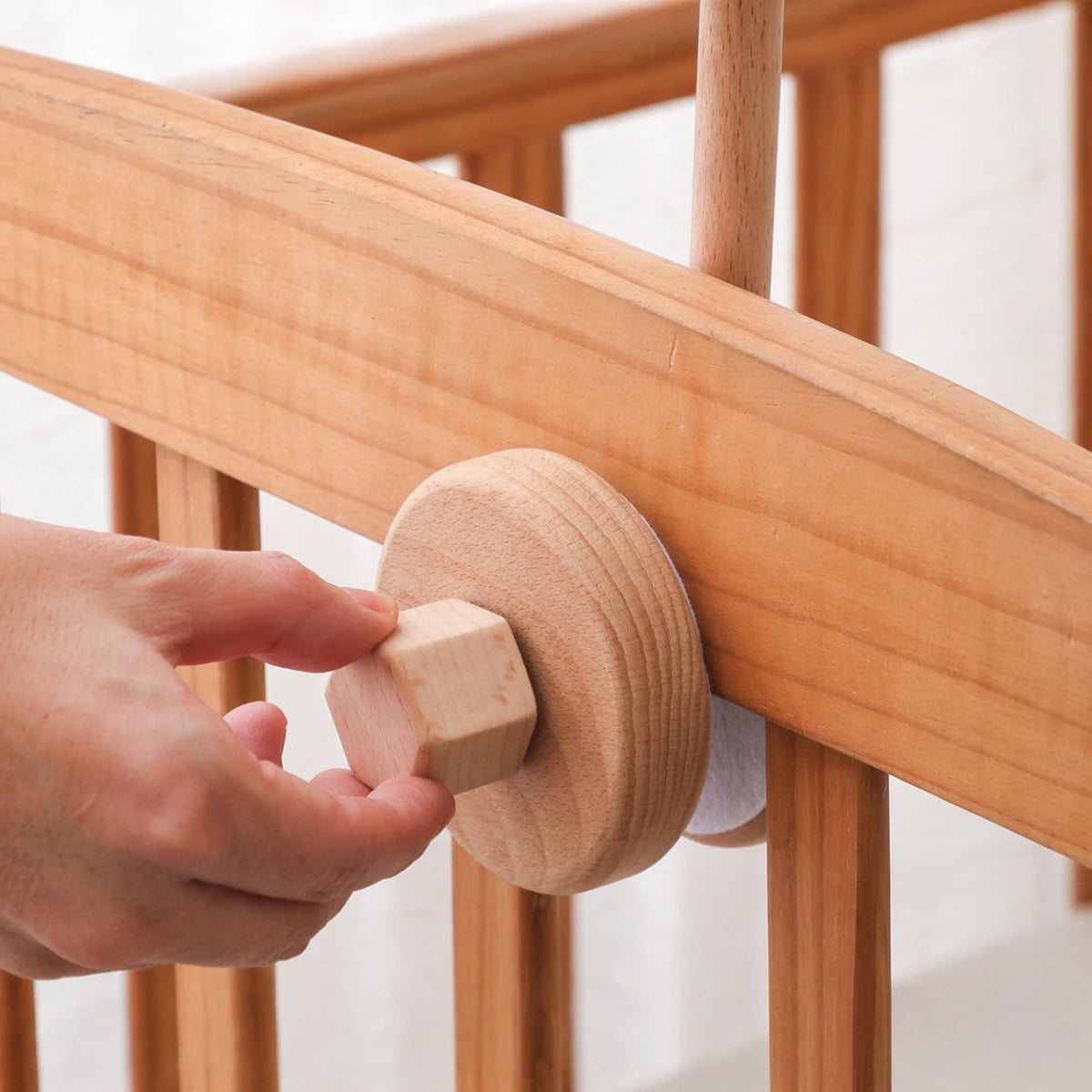 Natural Beech Wood Baby Crib Mobile Hanger Arms:Small Bear • Adjustable - Kids Art Frames