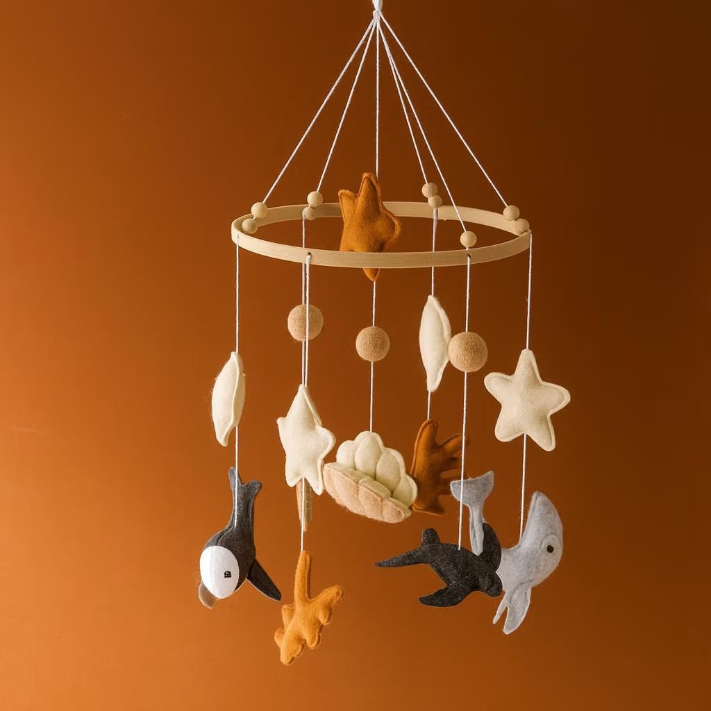 Ocean Adventure Baby Mobile: Handmade Felt Nursery Decor - Kids Art Frames