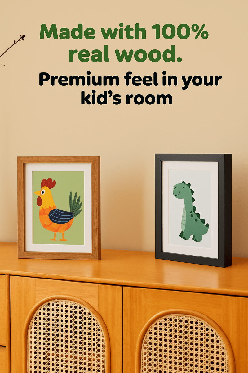 Kids Art Frame | Memory Box for 160+ Artworks | Solid Wood Display & Storage | Five Colors Available - Kids Art Frames