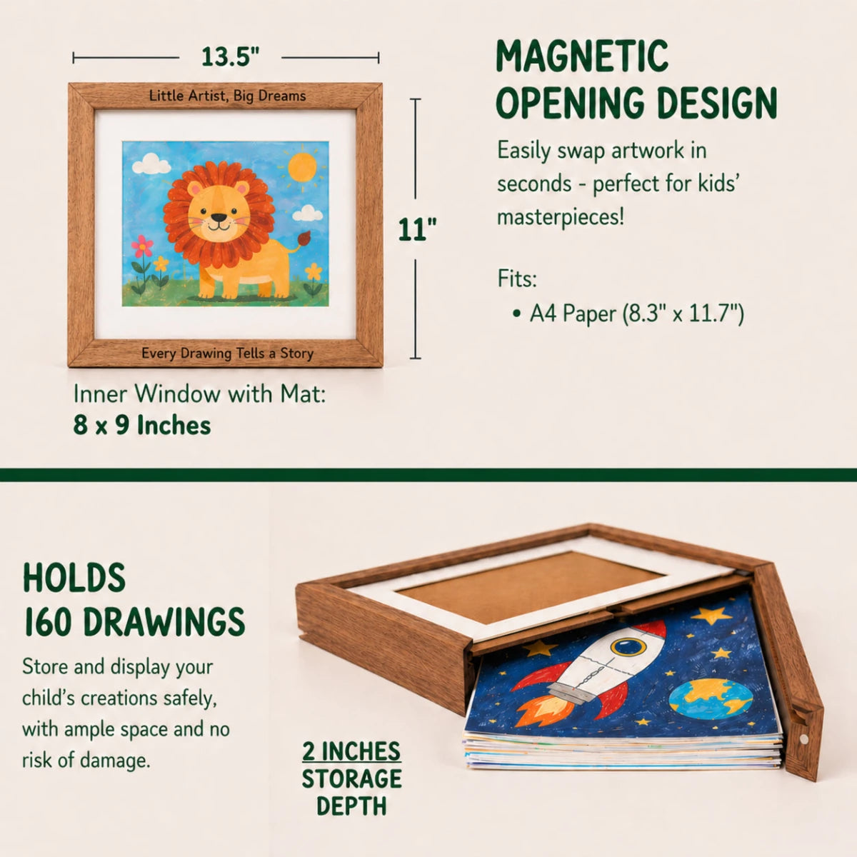 Personalized Kids Art Frame | For U.S. Market Only - Kids Art Frames
