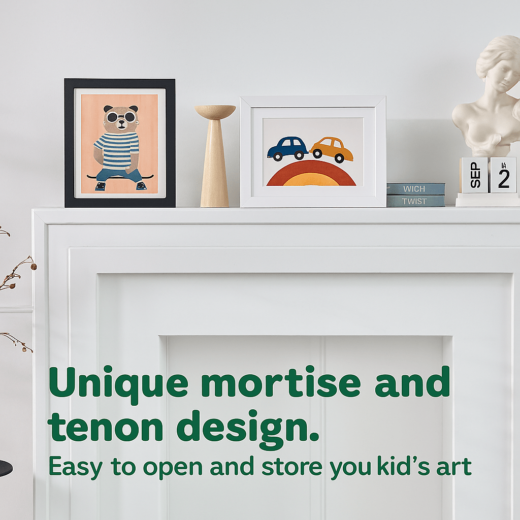 Kids Art Frame | Memory Box for 160+ Artworks | Solid Wood Display & Storage | Five Colors Available - Kids Art Frames