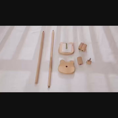 Natural Beech Wood Baby Crib Mobile Hanger Arm: Cloud & Flower Shape Designs | Adjustable Height