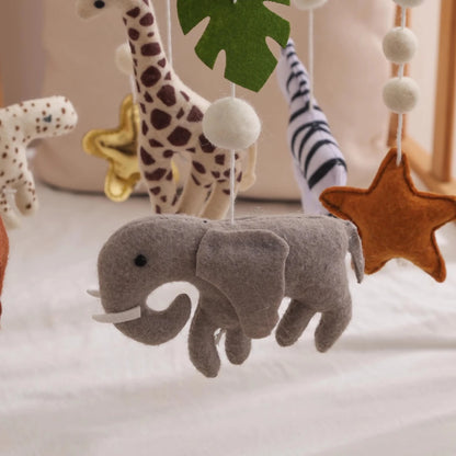 Safari Animal Crib Mobile: Handmade Felt Nursery Decor - Kids Art Frames