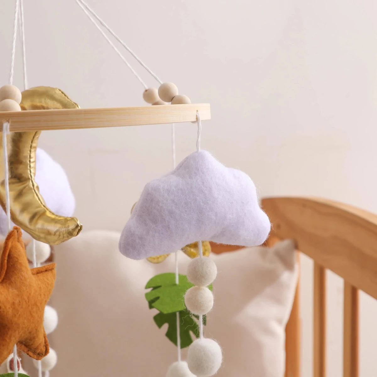 Safari Animal Crib Mobile: Handmade Felt Nursery Decor - Kids Art Frames