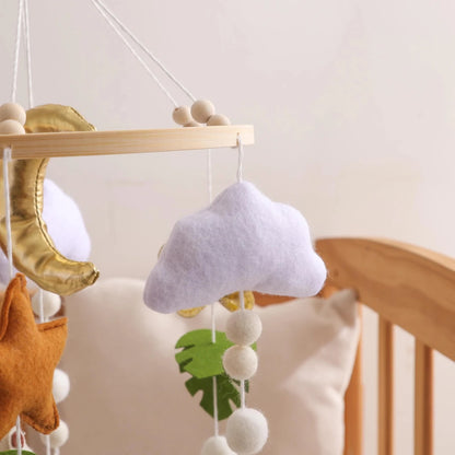 Safari Animal Crib Mobile: Handmade Felt Nursery Decor - Kids Art Frames