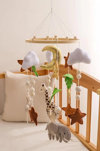 Safari Animal Crib Mobile: Handmade Felt Nursery Decor - Kids Art Frames