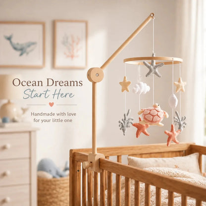 Sea Turtle Crib Hanger, Ocean Nursery Decor, Handmade Coastal Baby Nursery Gift - Kids Art Frames