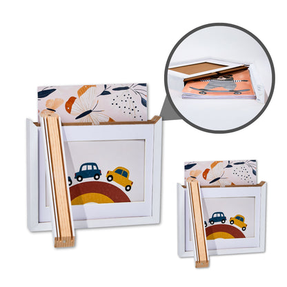 Kids Art Frame | Memory Box for 160+ Artworks | Solid Wood Display & Storage  | Five Colors Available